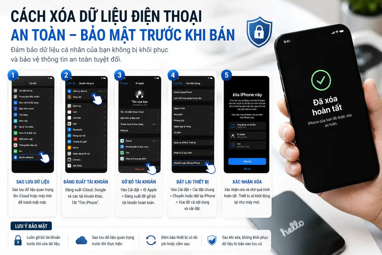 Xoa du lieu dien thoai truoc khi ban rat quan trong can xu ly than trong